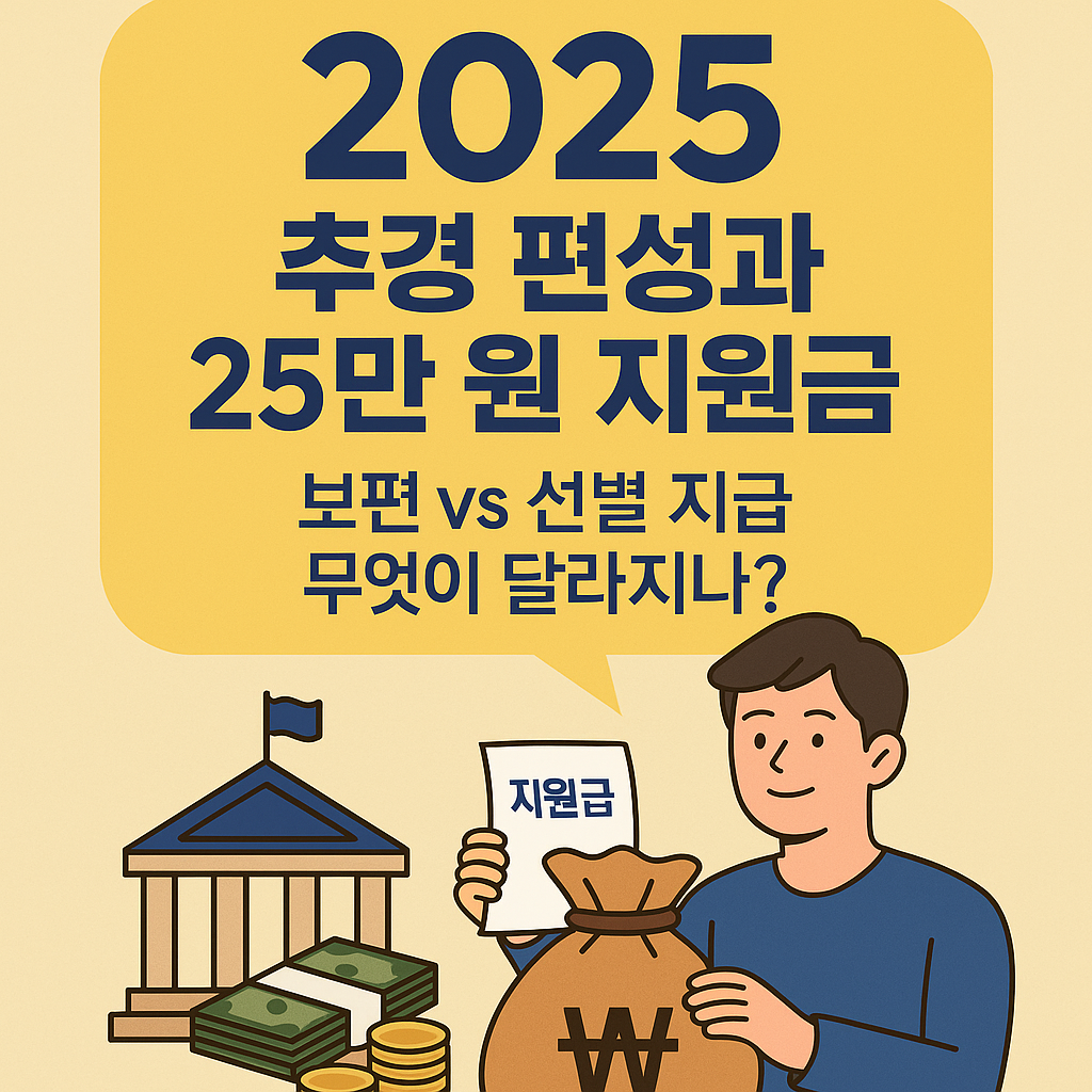 2025 추경 편성과 25만 원 지원금, 보편 vs 선별 지급 무엇이 달라지나?