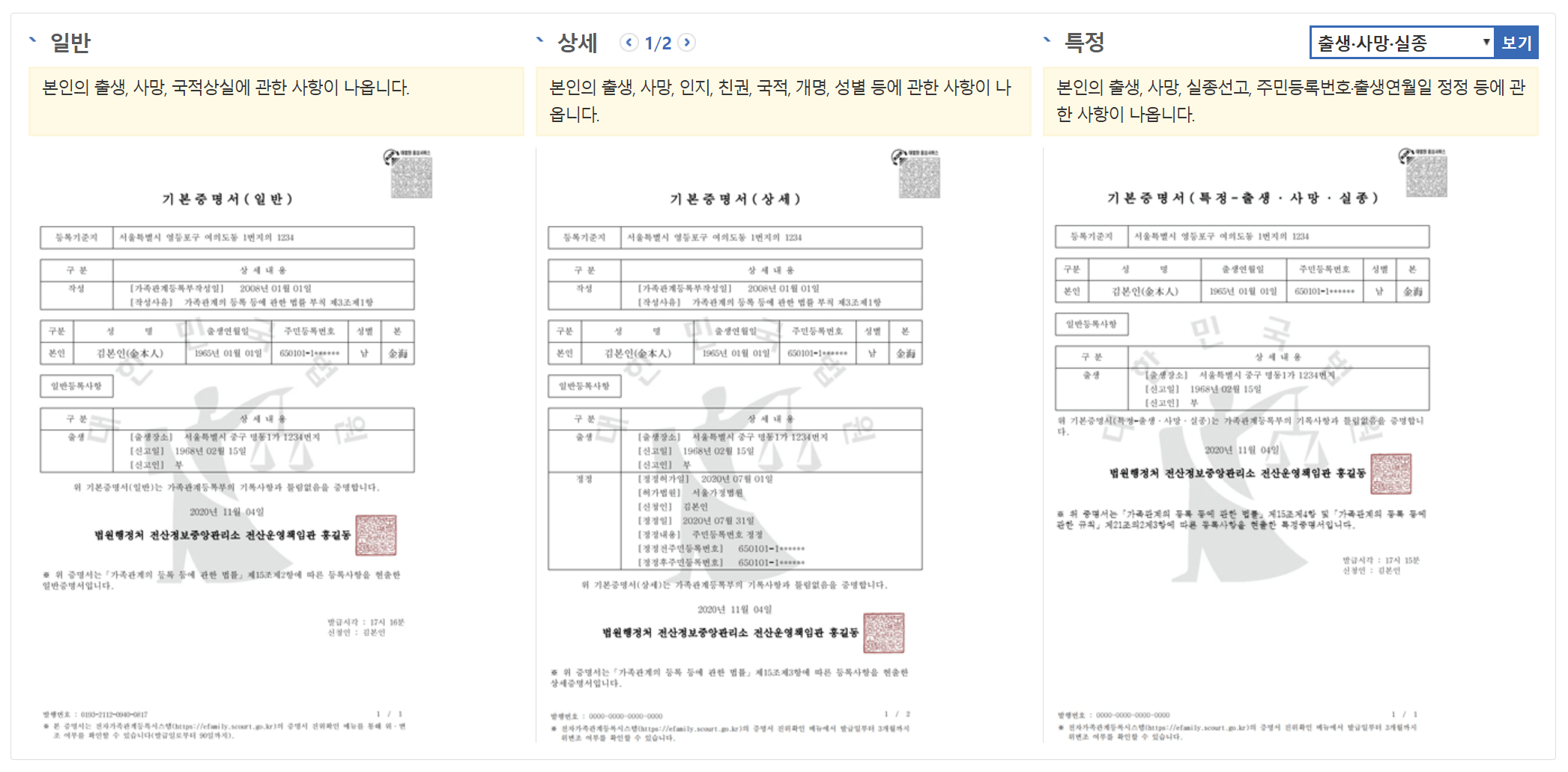기본증명서 인터넷발급 방법, 집에서 바로 출력하는 방법