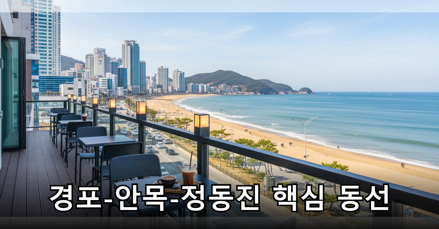 커피 향 가득한 안목 해변 카페 테라스