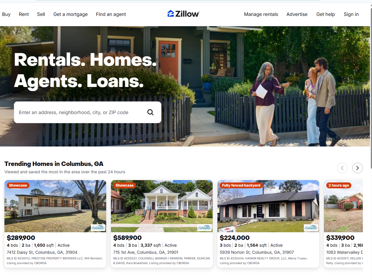 zillow 사이트