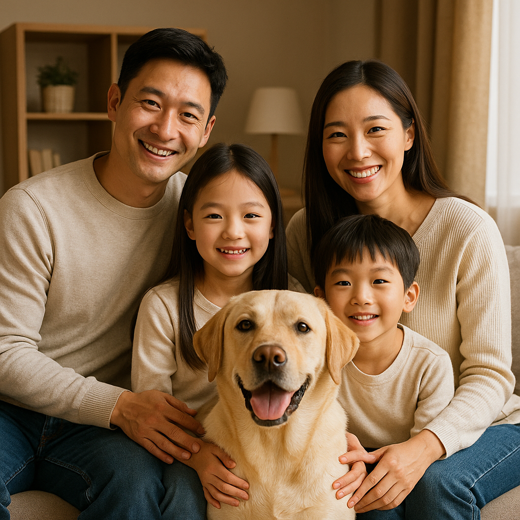 가족과 반려견 사진