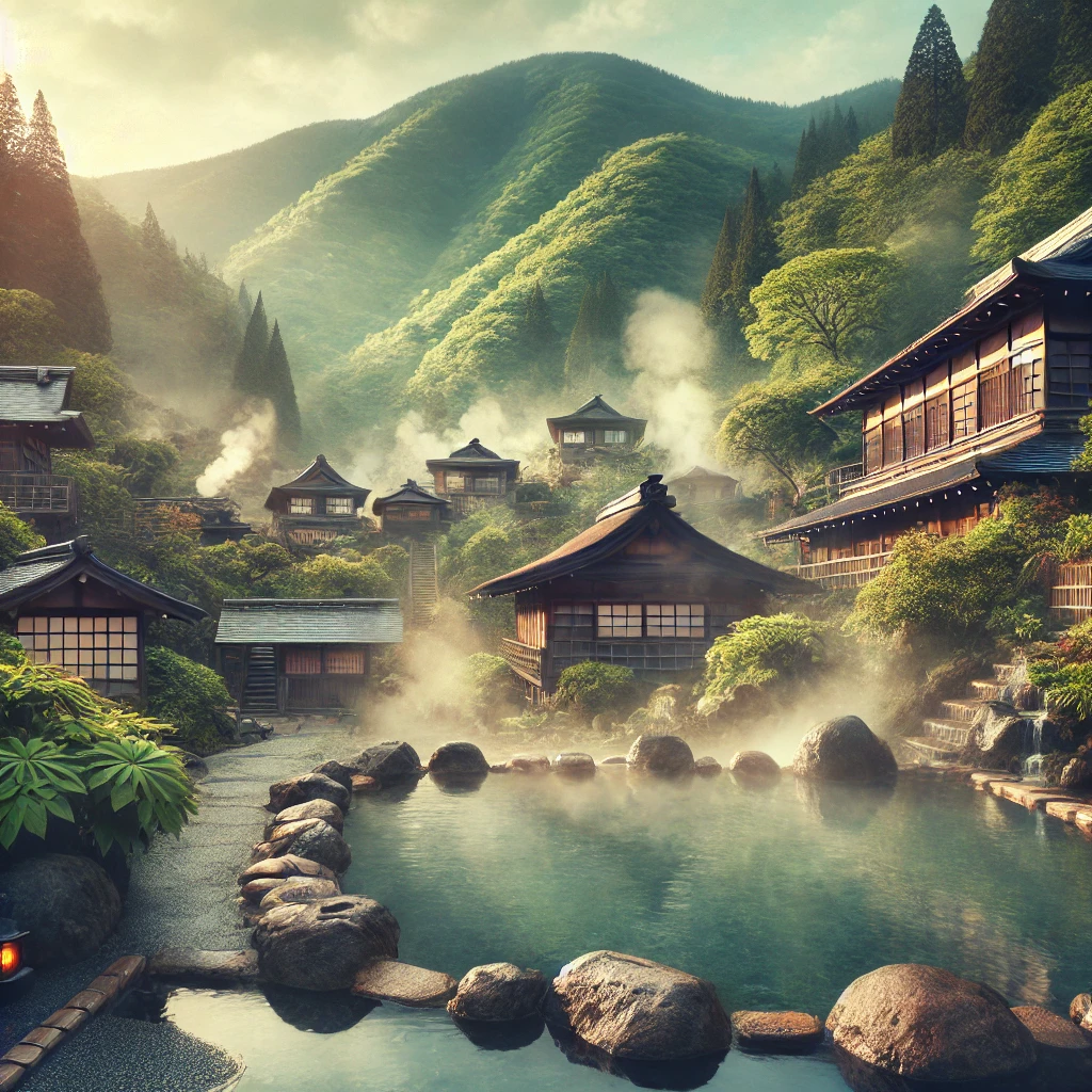 일본 온천 사진