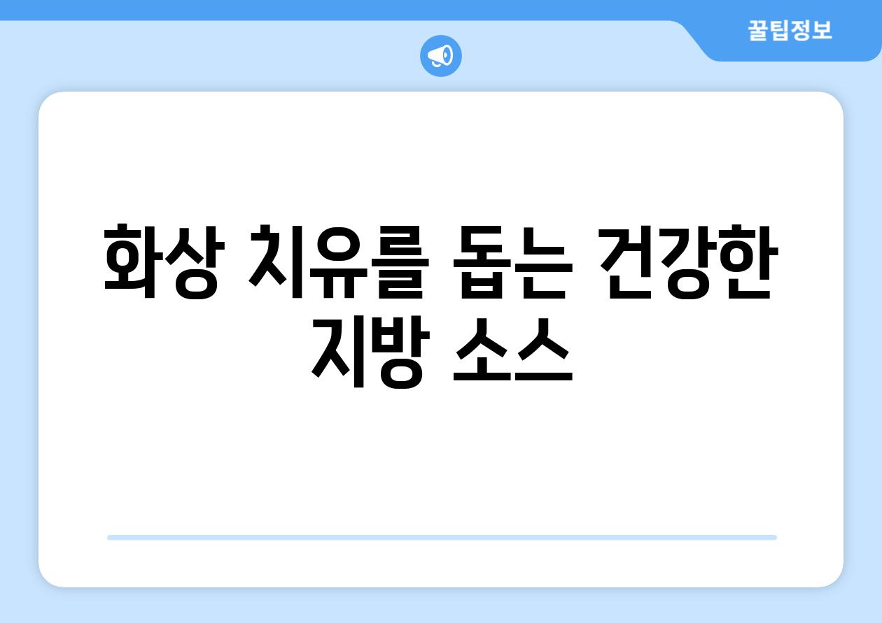 화상 치유를 돕는 건강한 지방 소스