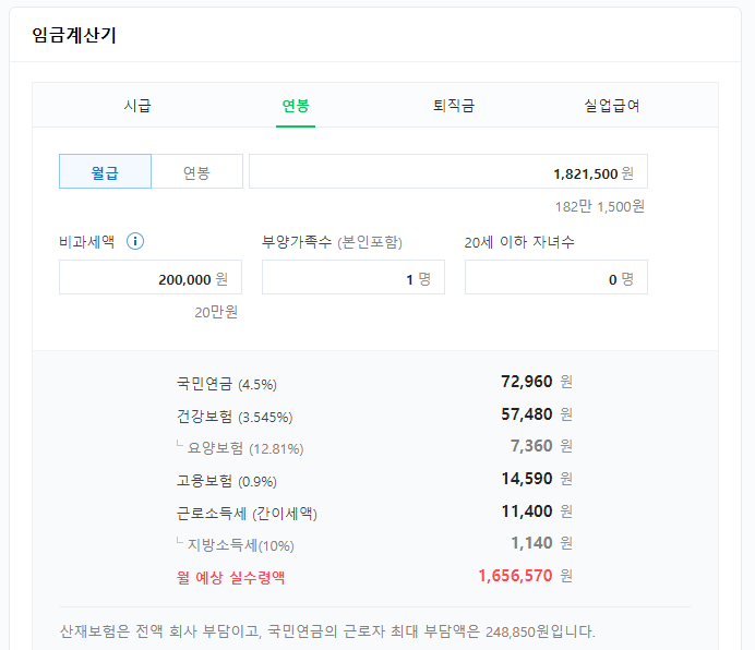 2023년 일반직 9급 공무원 3봉 실수령액