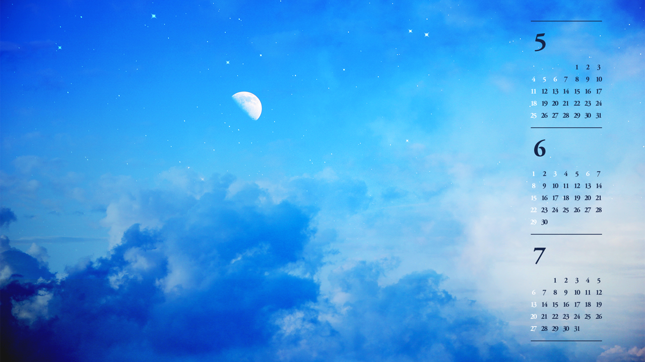 03 달과 구름 B - 2025년6월 노트북배경화면
