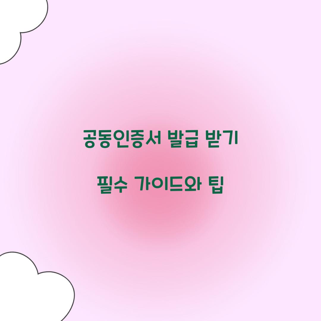 공동인증서 발급 받기