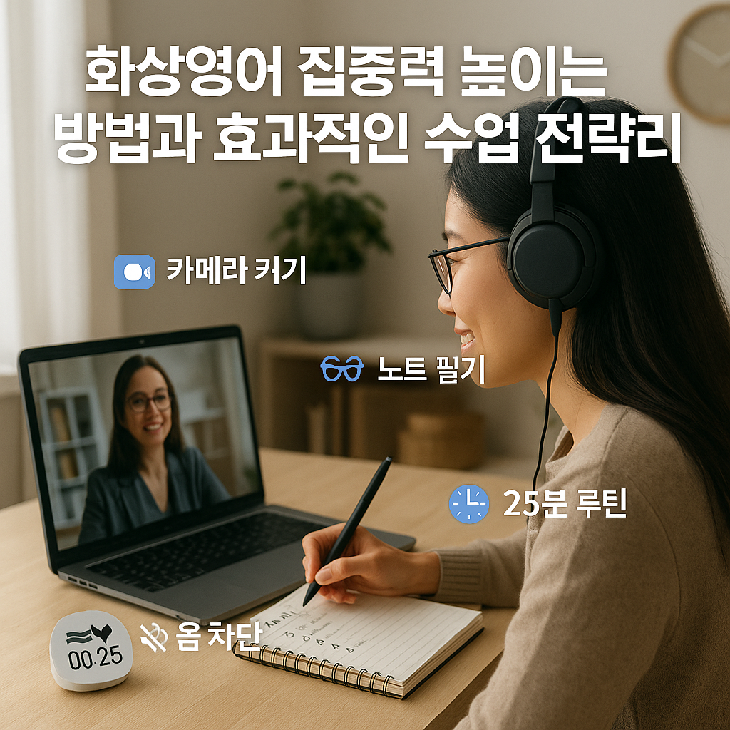 화상영어 집중력 높이는 방법과 효과적인 수업 전략 정리