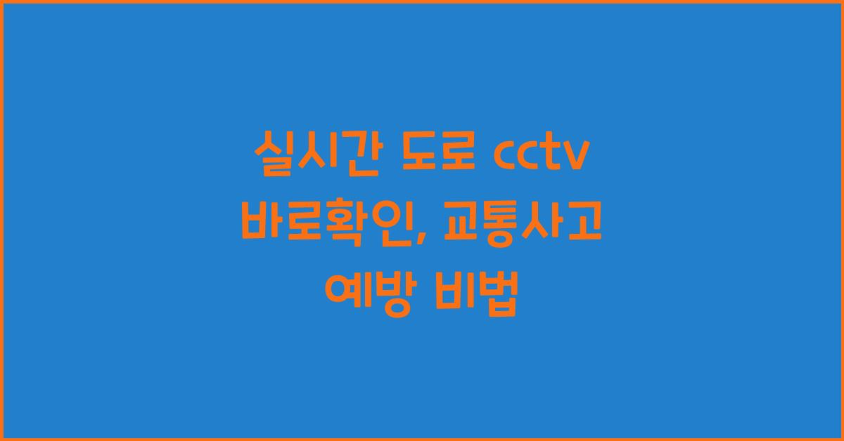 실시간 도로 cctv 바로확인