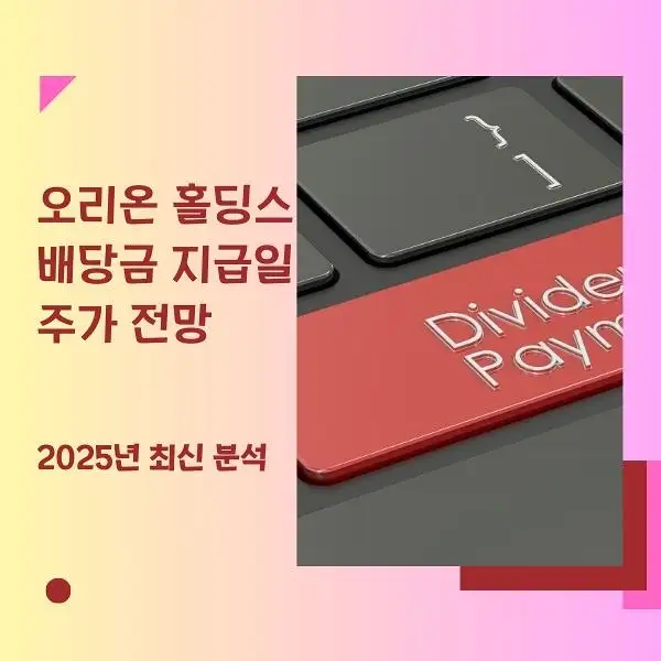 오리온 홀딩스 배당금 지급일