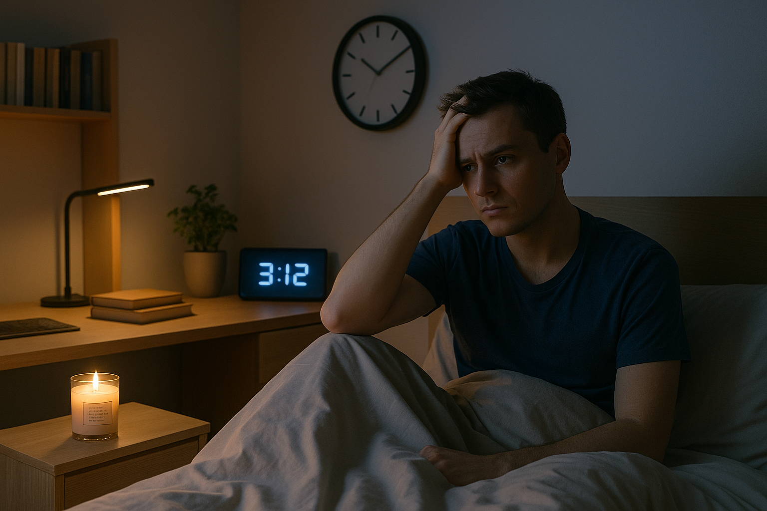 불면증의 잠 못자는 남성
