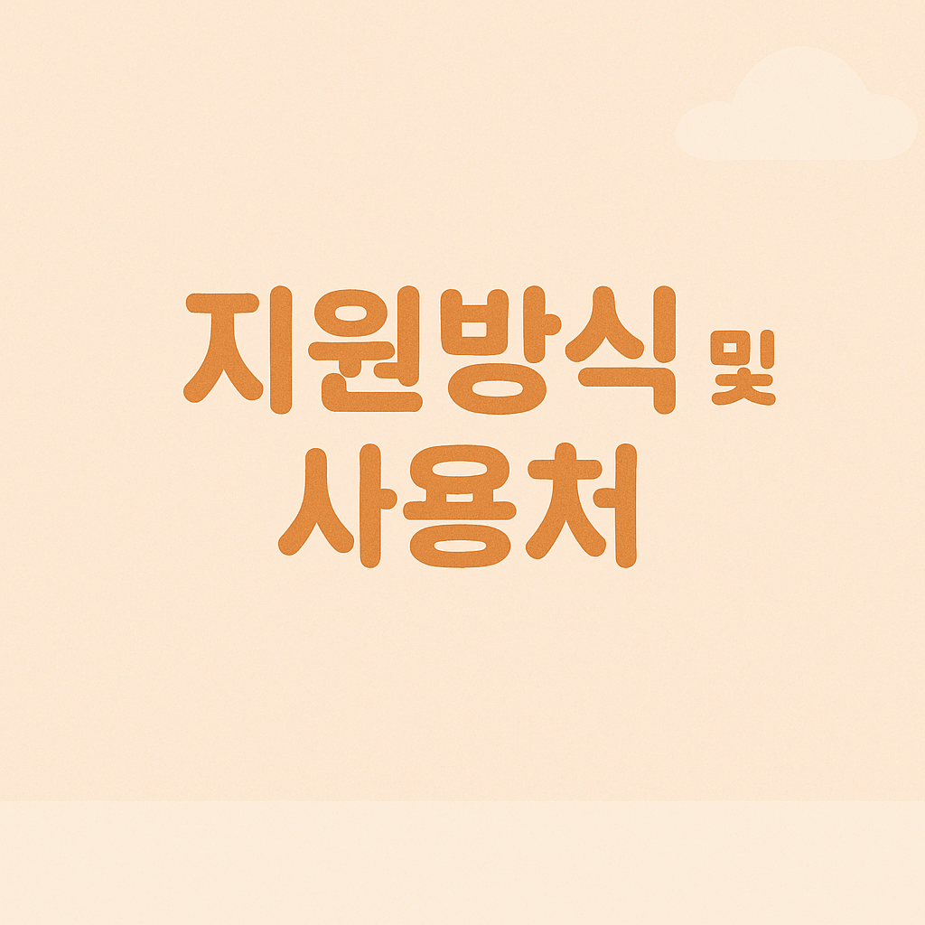 지원방식 및 사용처