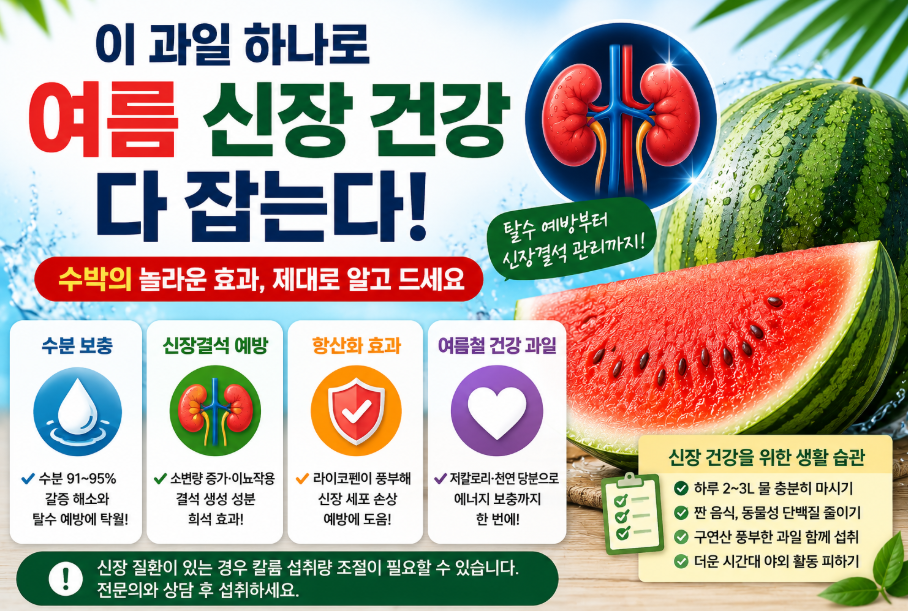 여름철 신장 건강을 지키는 든든한 아군 수박