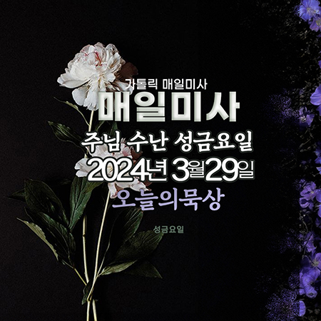 2024년 3월 29일 매일미사 주님 수난 성금요일 오늘의 묵상 및 십자가 경배