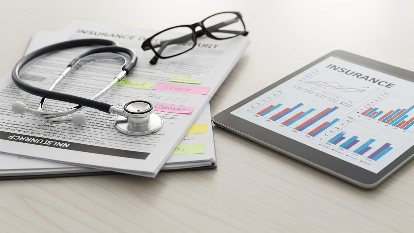 백내장 수술 비용과 실비 보험 청구 서류를 나타내는 이미지