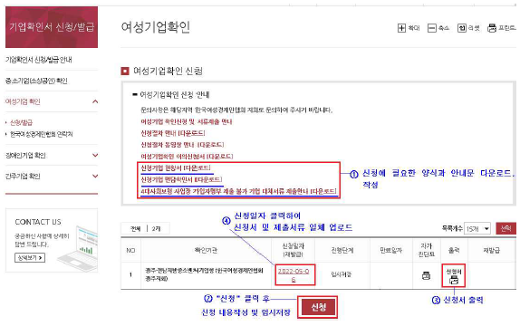 여성기업확인서