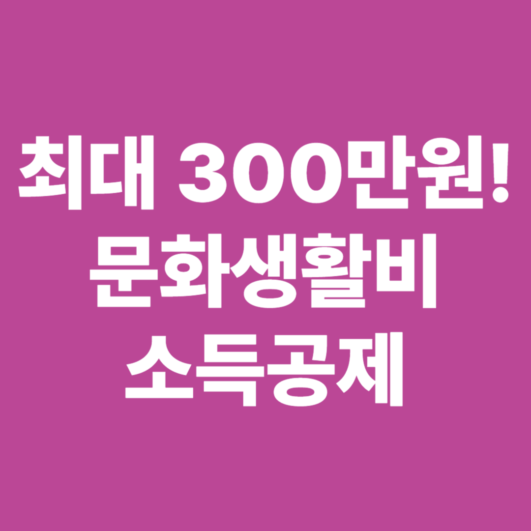 문화생활비 소득공제 썸네일 이미지