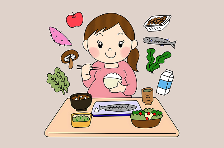 균형-잡힌-식사를-하는-여성