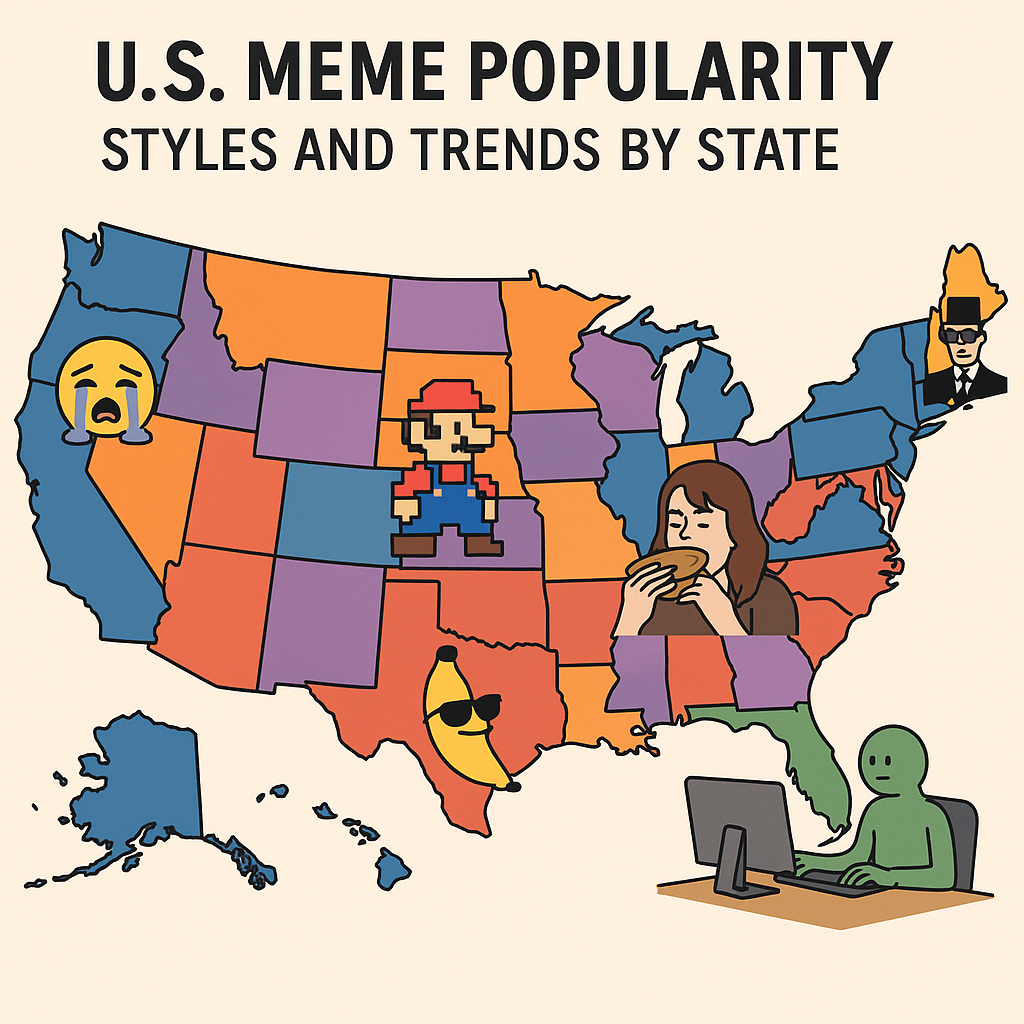 미국 내 밈 유행지역: 주별 스타일과 인기도 분석