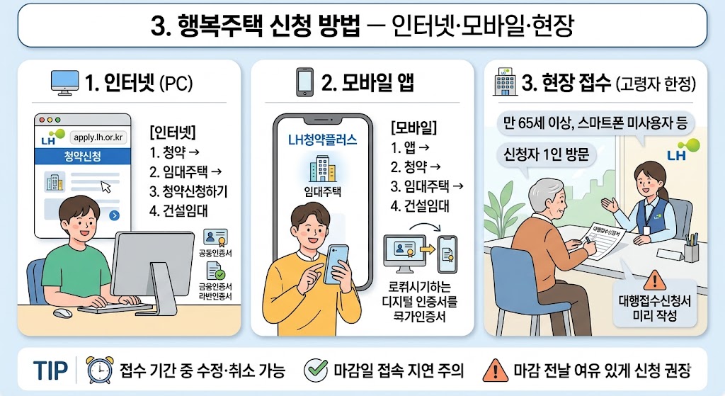 행복주택 신청방법 인터넷 모바일 현장