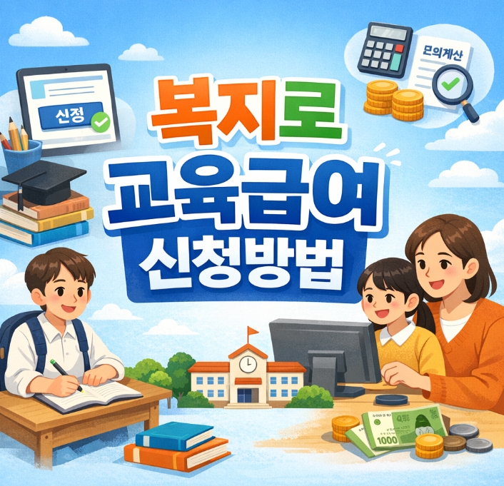 복지로 교육급여 신청 바우처 방법 확인 모의계산
