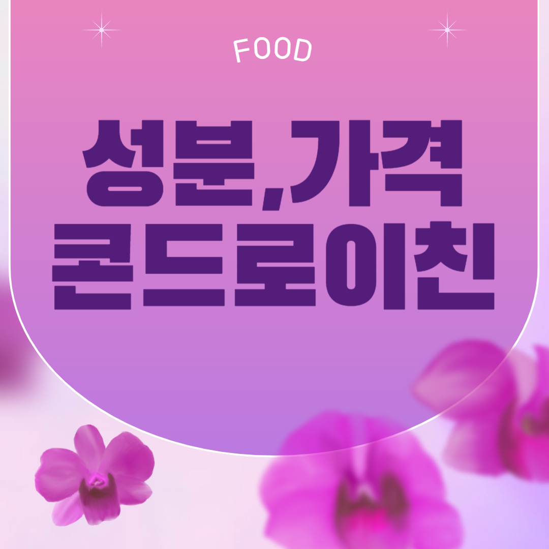 콘드로이친 성분 가격 복용방법