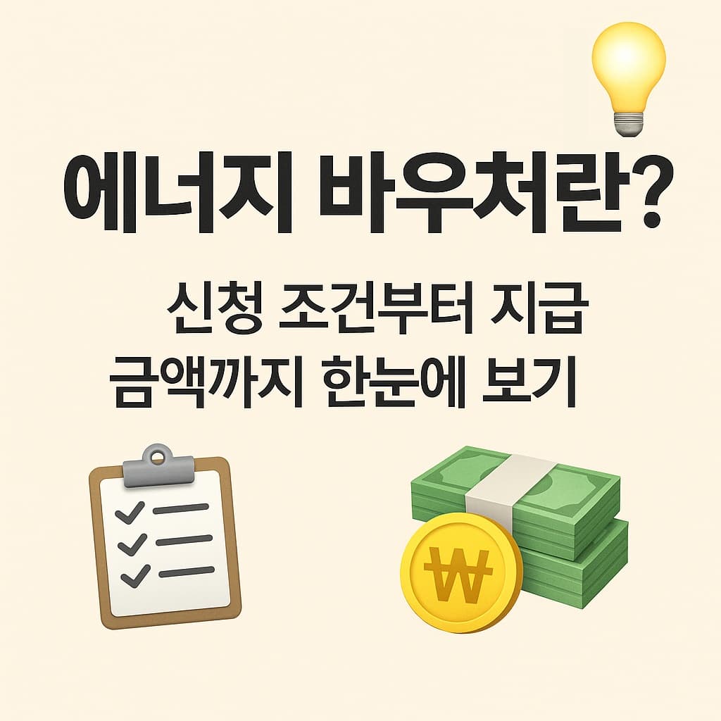 에너지 바우처란? 신청 조건부터 지급 금액까지 한눈에 보기