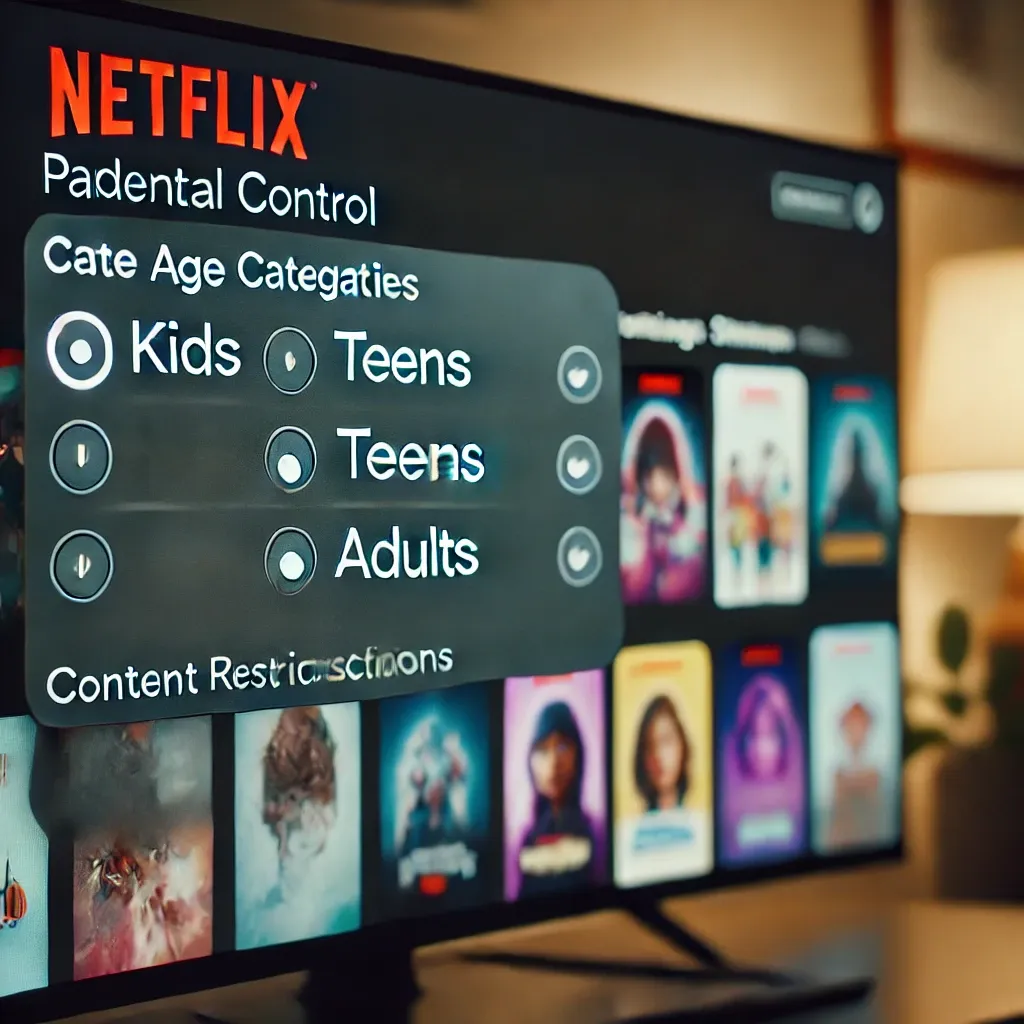 연령별 콘텐츠 제한을 설정하는 넷플릭스 보호자 설정 화면.