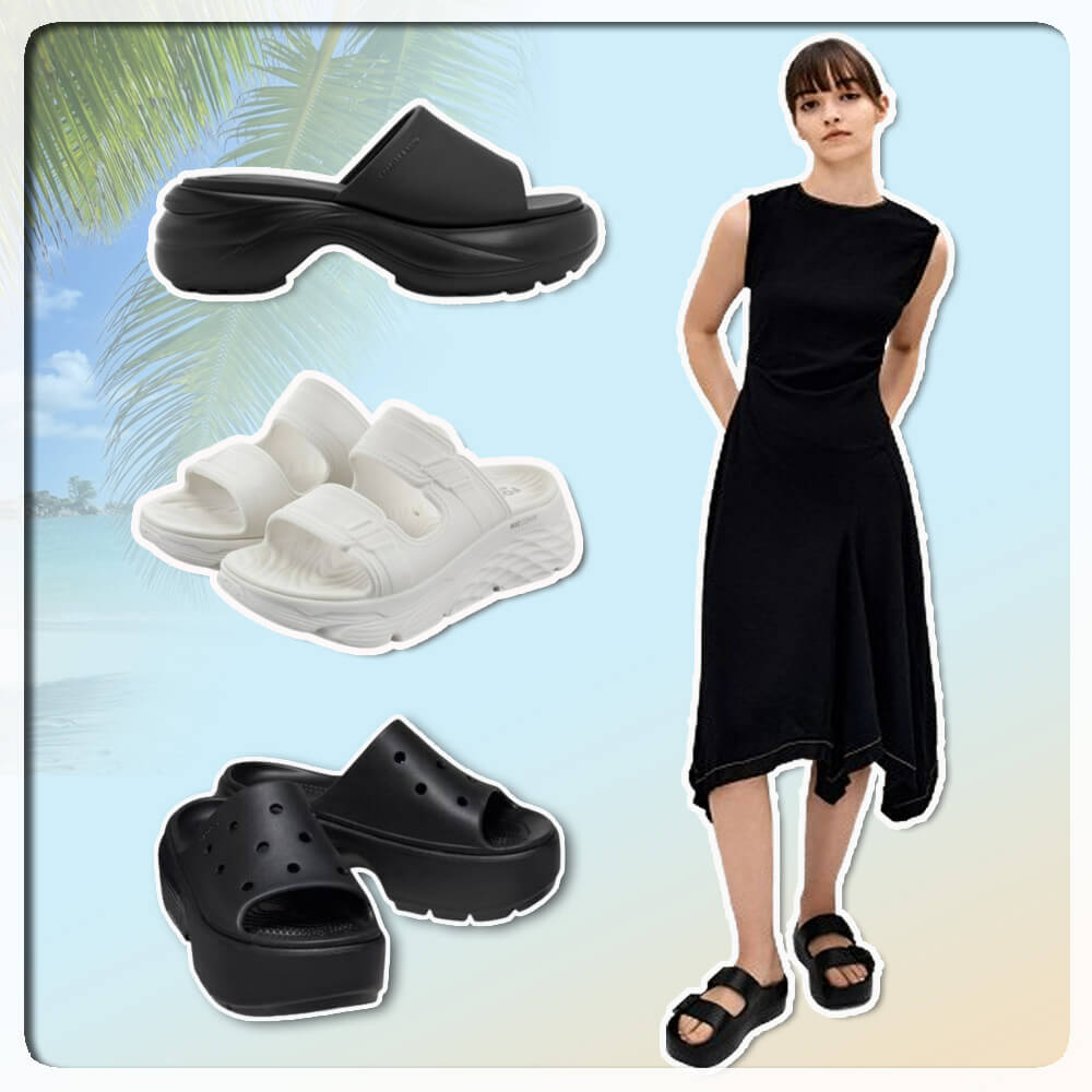 발편한 여성 통굽 슬리퍼