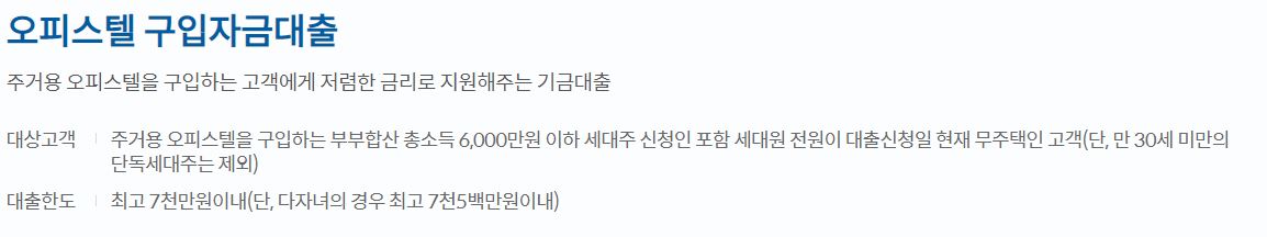 신한은행 오피스텔 구입자금대출에 관한 내용이다
