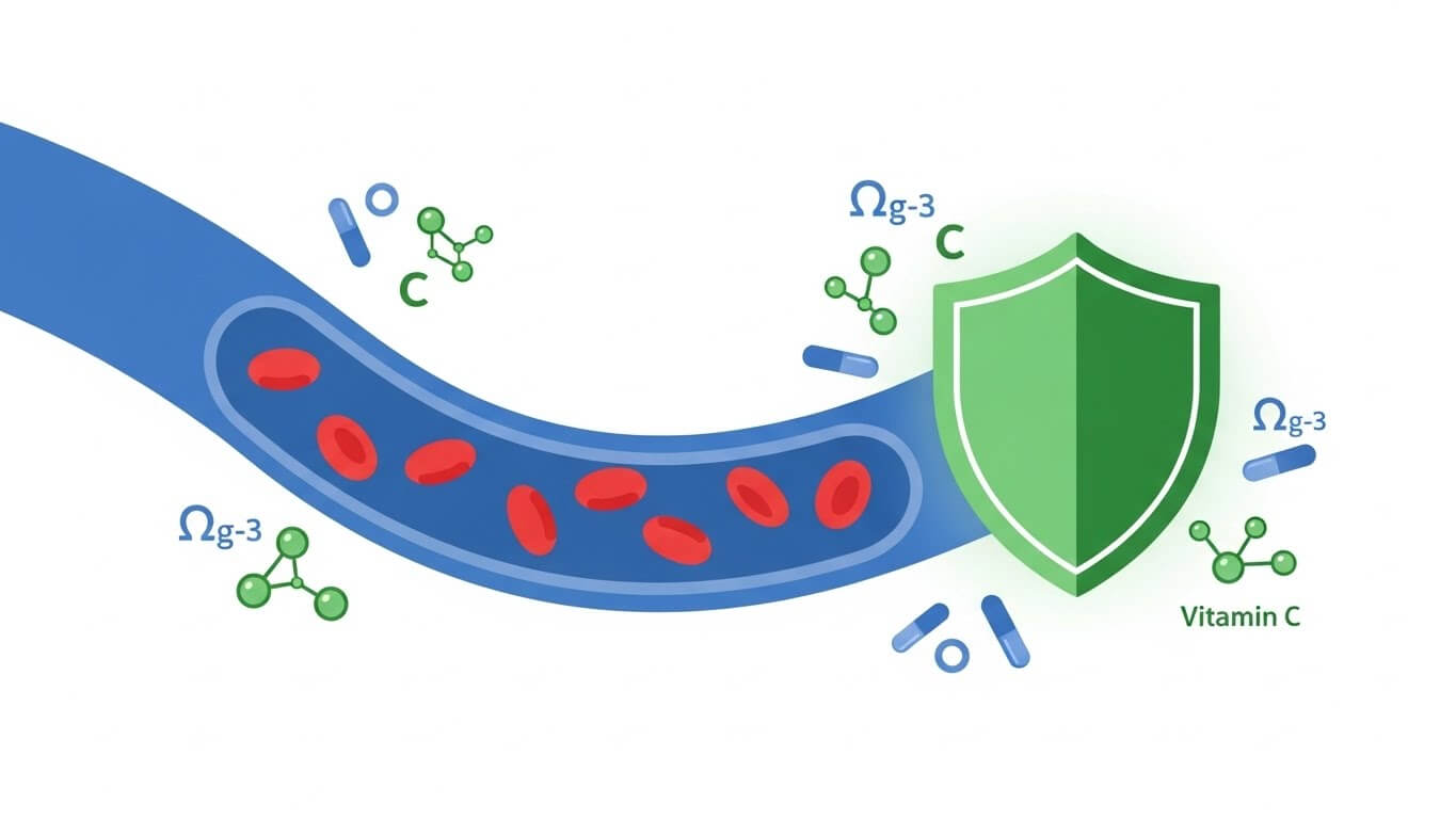 오메가3와 비타민C의 혈관 보호 (혈관건강, 항염효과, 복용법)