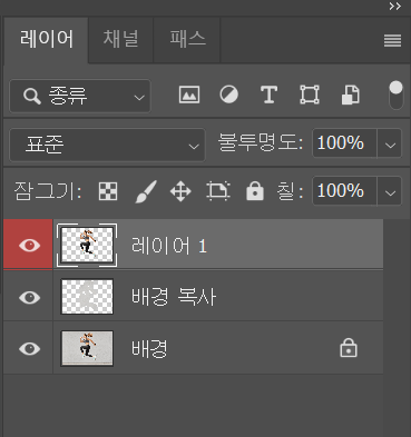 적용 후 레이어의 모습