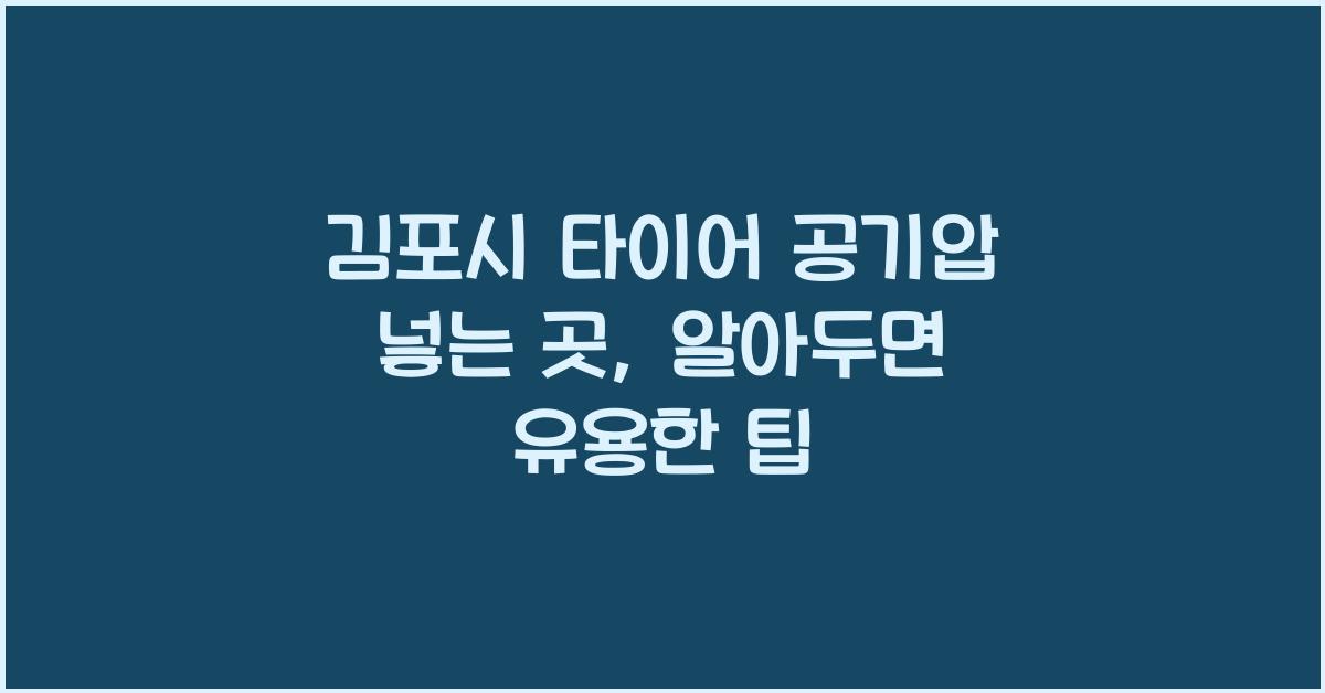 김포시 타이어 공기압 넣는 곳