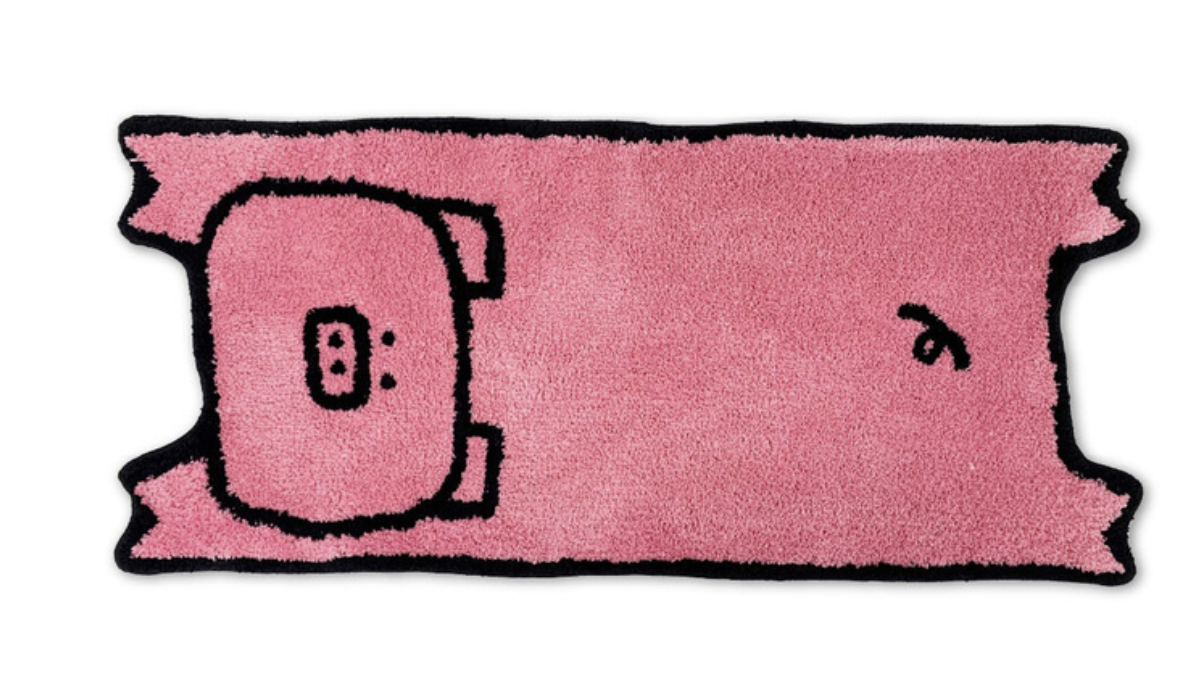 귀여운 돼지 모양 러그