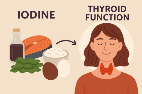 요오드가 갑상선 기능에 영향을 미치는 모습