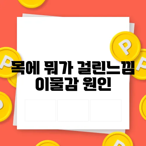 목에 뭐가 걸린느낌 이물감 원인