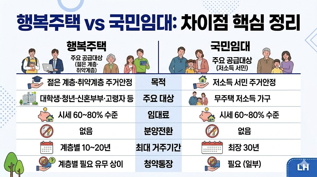 행복주택과 국민임대와 뭐가 다를까?