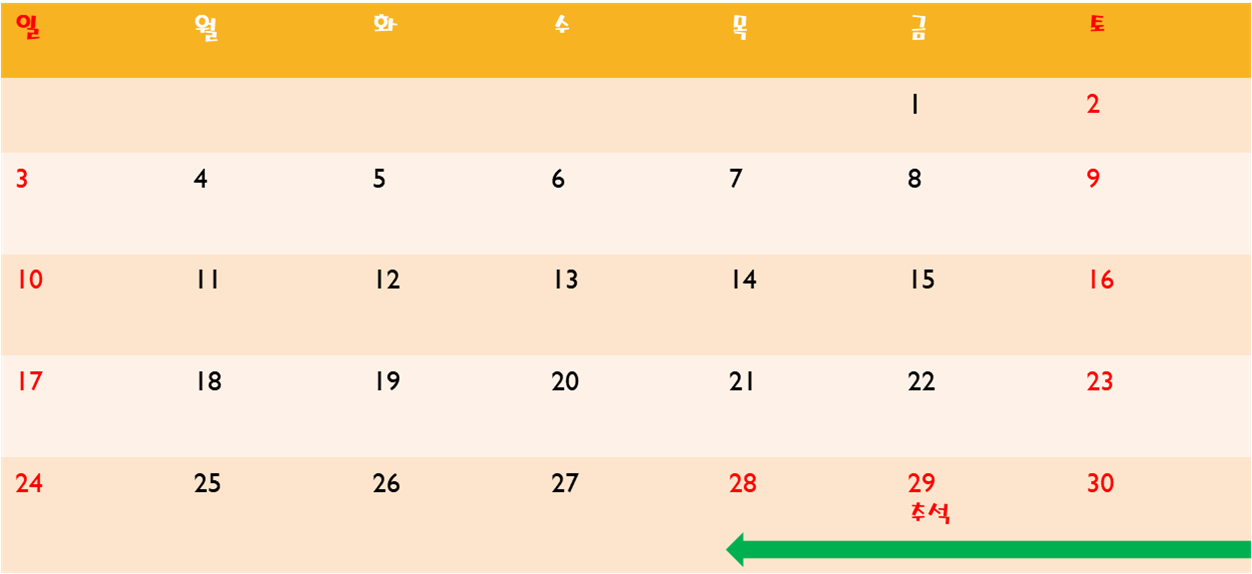 2023년 9월 연차 사용하기 좋은날