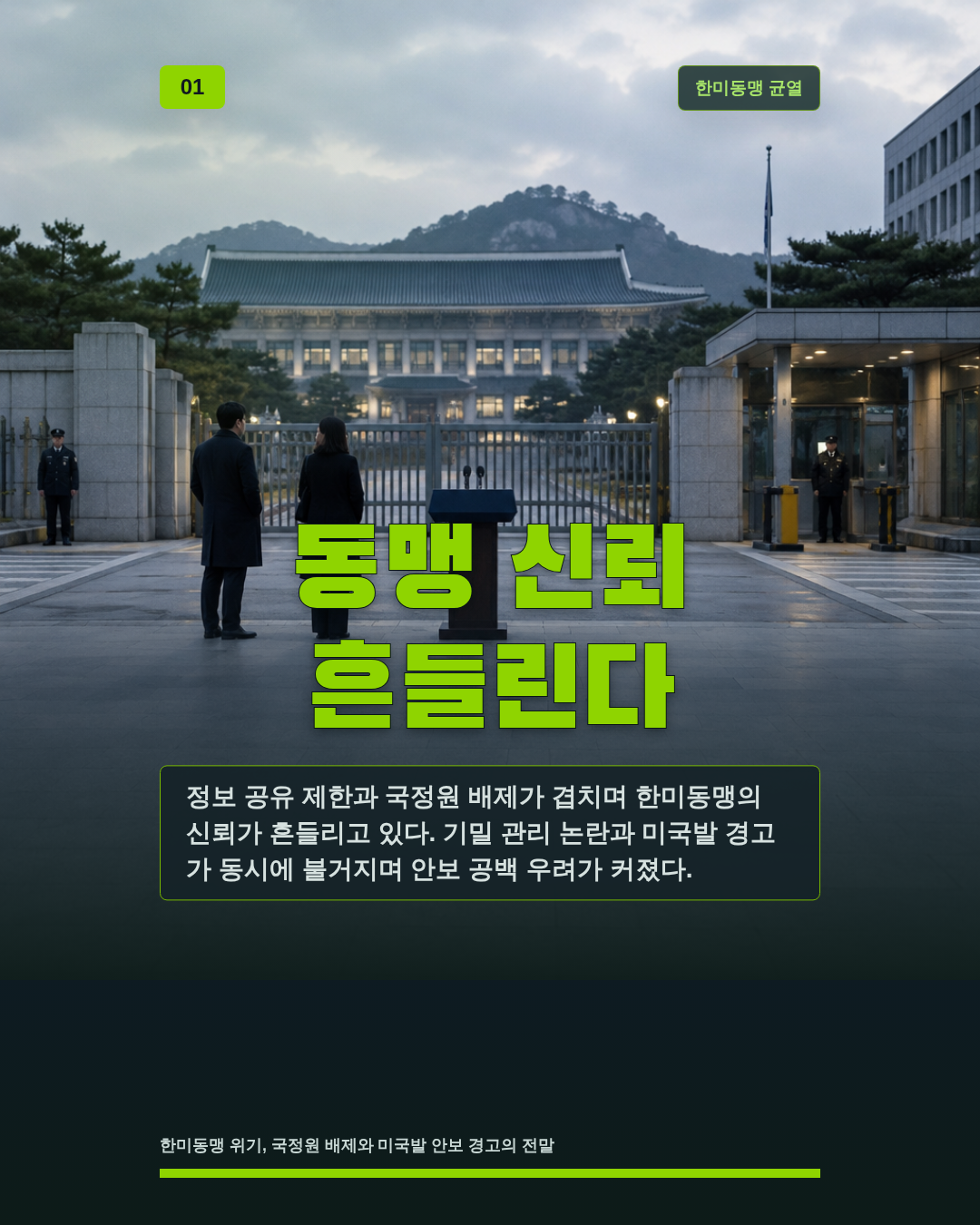 동맹 신뢰 흔들린다