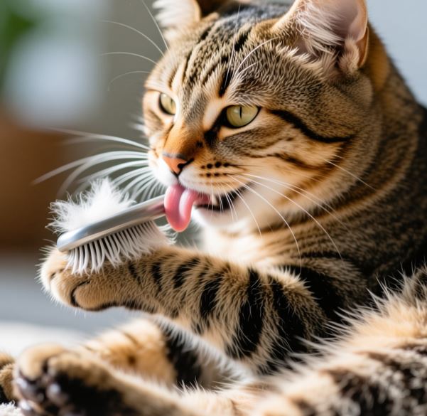 고양이가 그루밍 하고 있는 모습