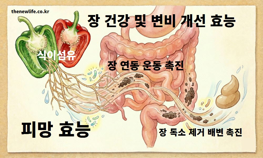 피망 효능으로 장 건강을 지키고 변비 개선에 도움을 주는 이미지