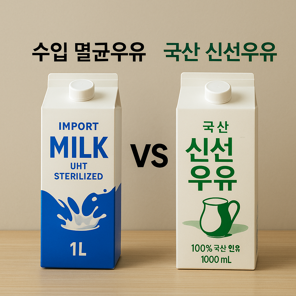 수입멸균우유와 국산신선우유의 이미지