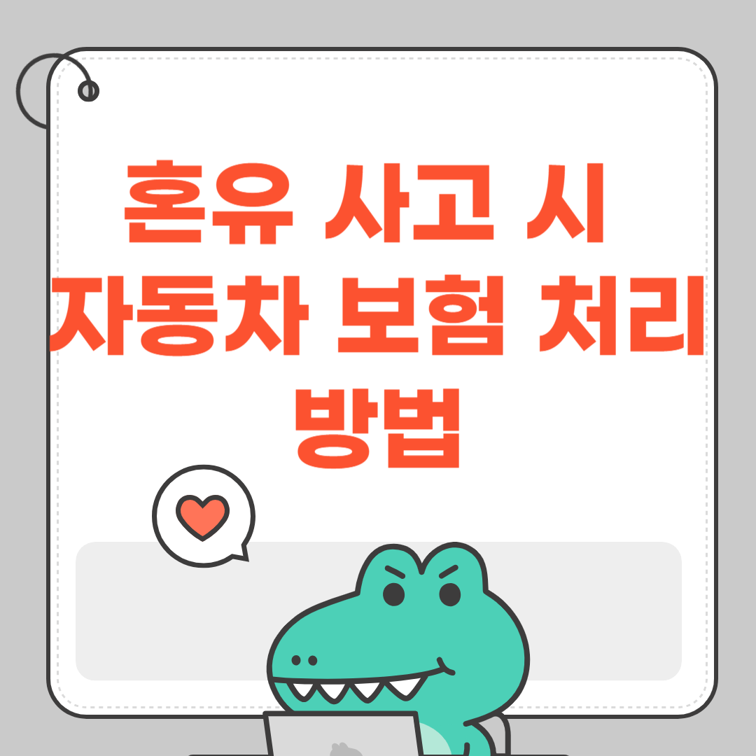 혼유 사고 시 자동차 보험 처리 방법