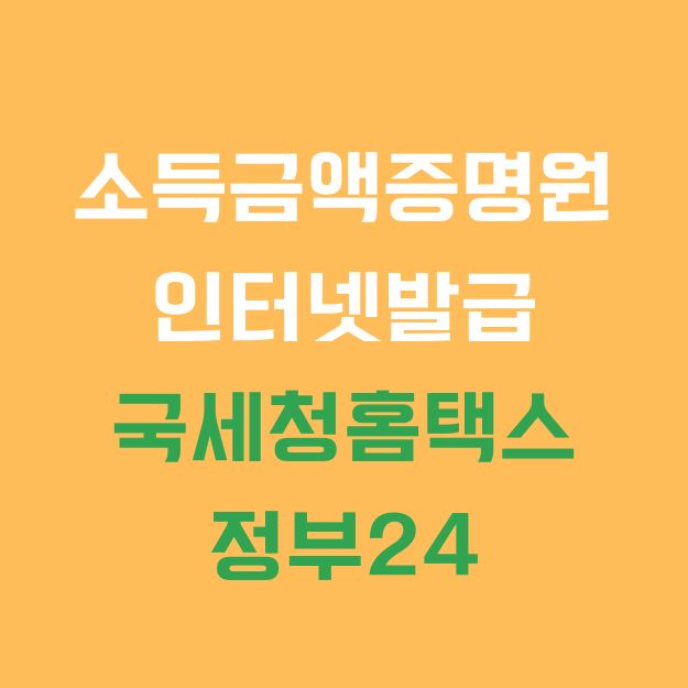 소득금액증명원 인터넷발급 발급방법 사실증명