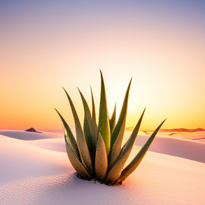 사막 위에 있는 알로에 그림입니다.