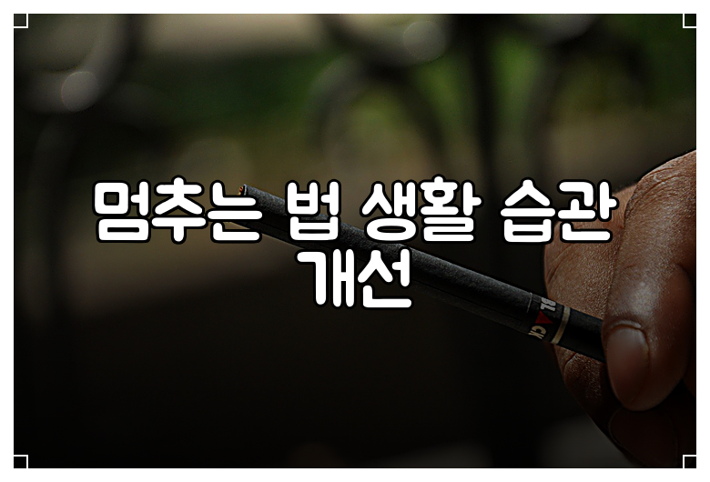 멈추는 법 생활 습관 개선