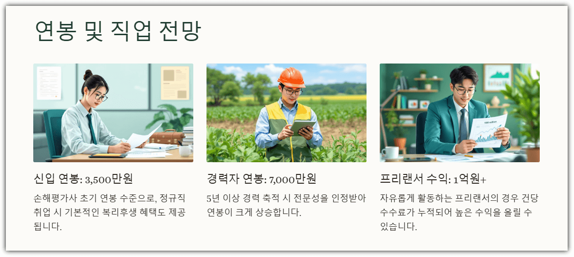 손해평가사 연봉 및 전망