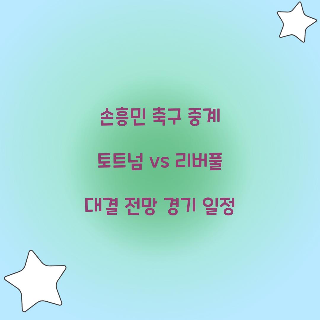 손흥민 축구 중계