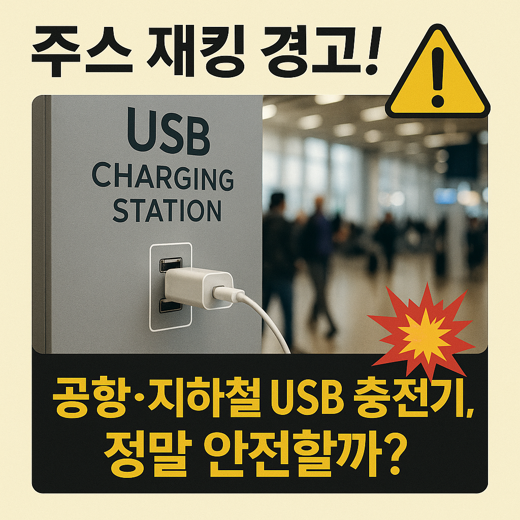 주스 재킹 경고!⚠️ 공항·지하철 USB 충전기, 정말 안전할까?💥