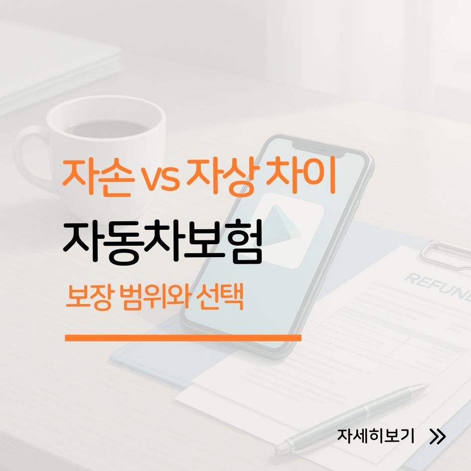 자동차보험 자손과 자상의 보장 범위 차이 설명 이미지