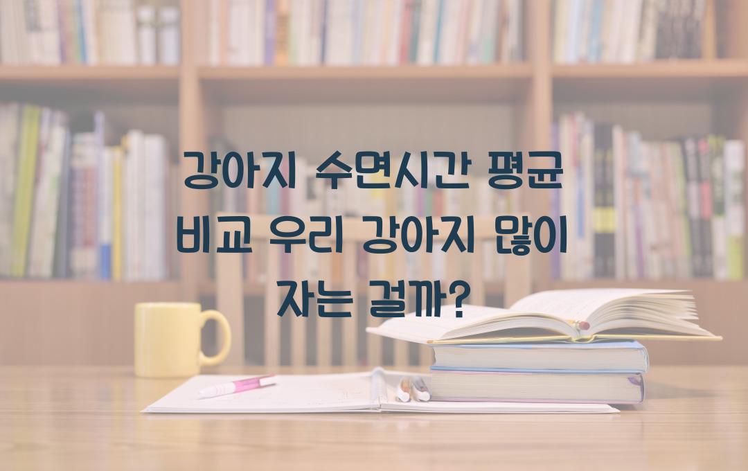 수면시간 평균 비교, 우리 강아지 많이 자는 걸까?